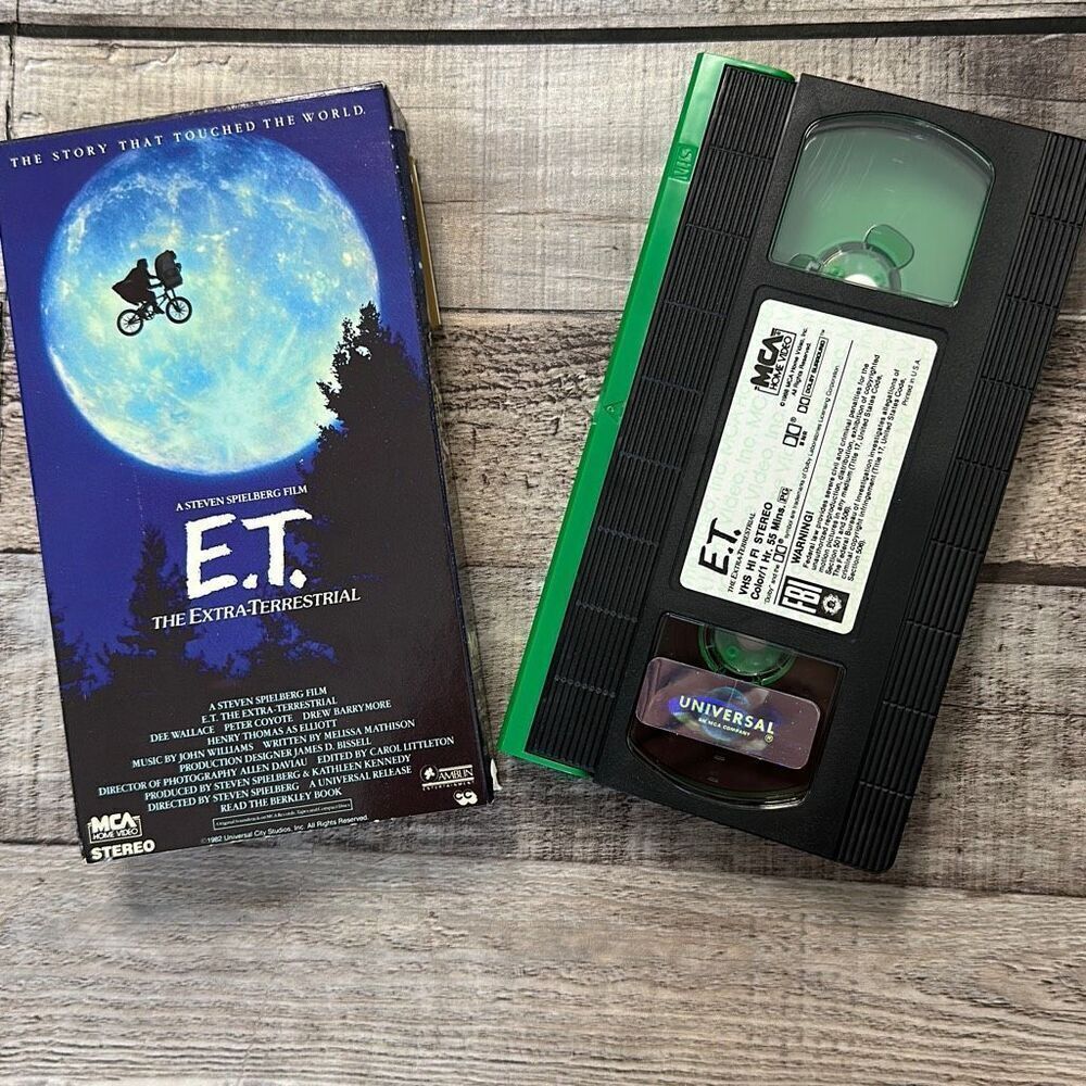 Vintage 1982 E.T. Green VHS Video Cassette Tape